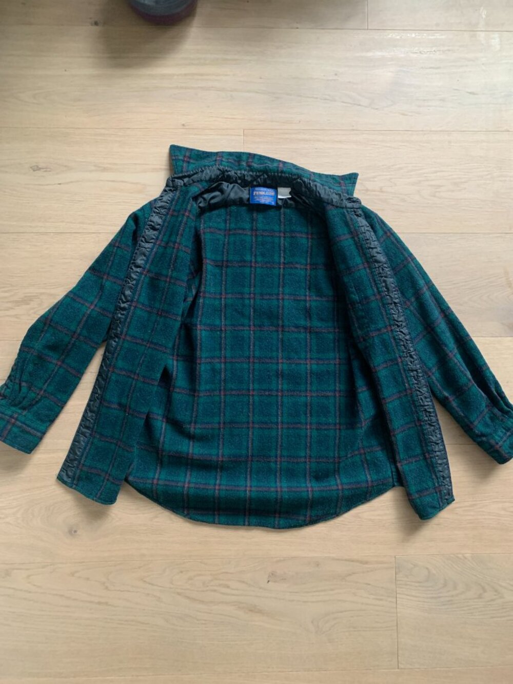 Pendleton Vintage Plaid Wool Shirt Womens Button Up S Green Blue Western Outdoor - Picture 9 of 14